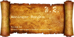 Weninger Renáta névjegykártya